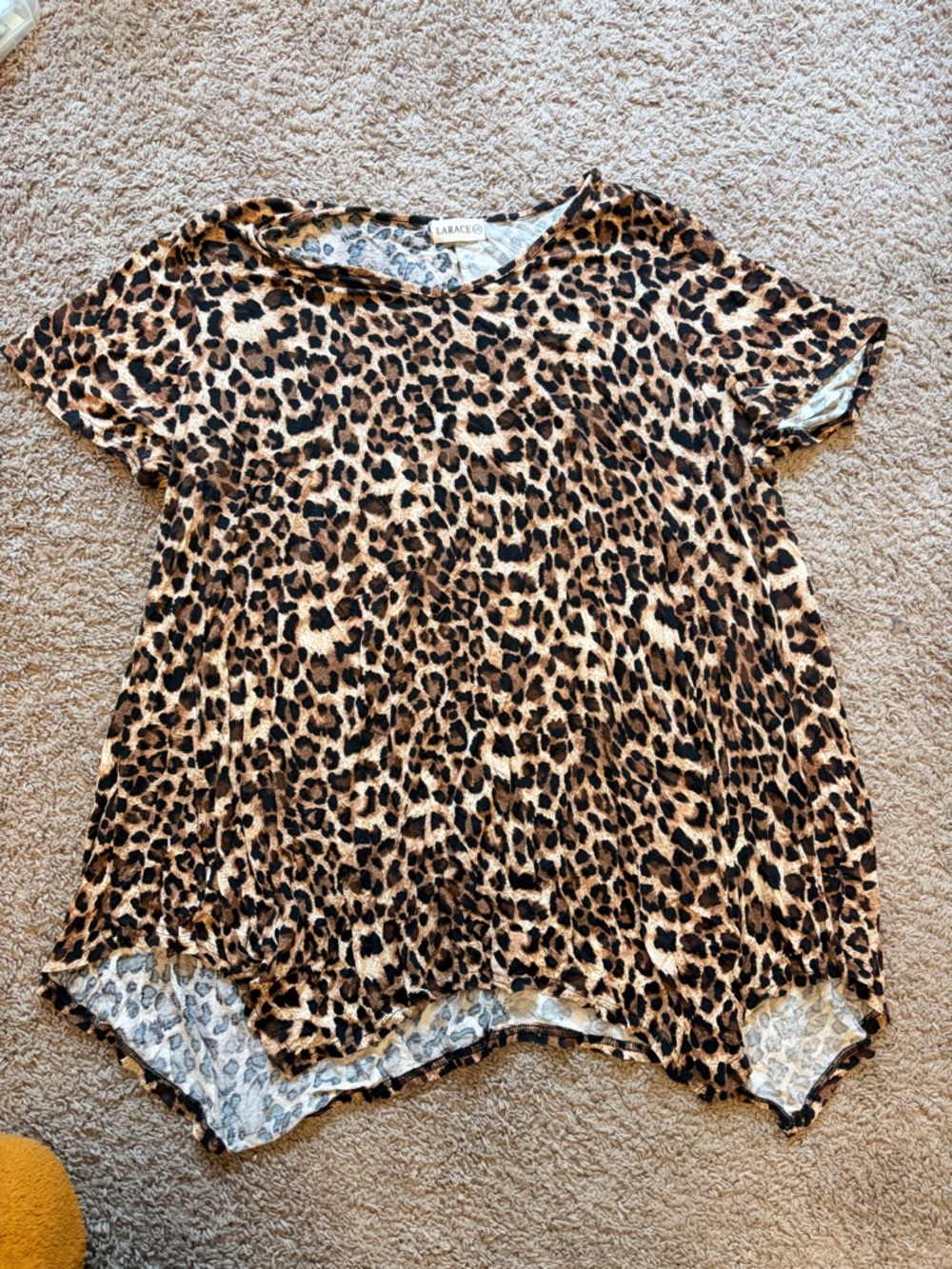 Lark & Co. Leopard Print Short Sleeve Tunic - Tan and Black